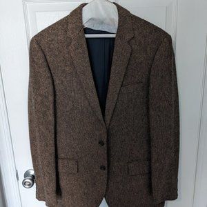 J. Crew Thompson Wool Blend Tweed Suit; 40R; 33x30 Pants; Brown